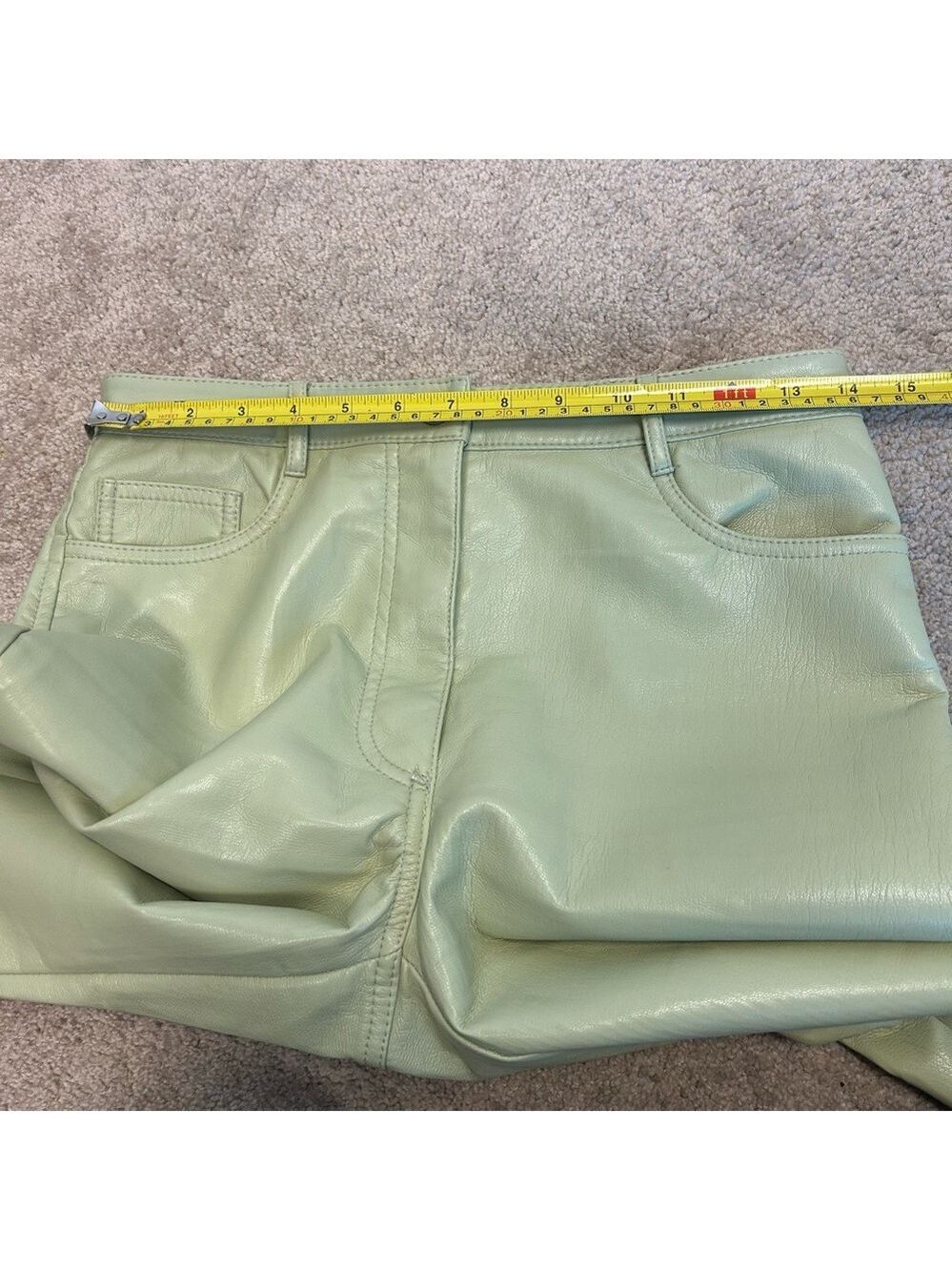 Aritzia Wilfred light green Melina pants faux leather pleather vegan Sz 6 - Picture 4 of 11